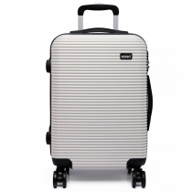 Dámský malý bílý kufr na kolečkách Travel 6676