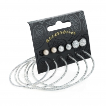 SET: Šest párů stříbrných náušnic Renne 31400