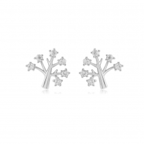 Náušnice ve stříbrné barvě Tree 0015