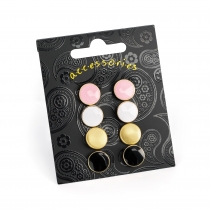 SET: Čtyři páry barevných náušnic Misha 31580