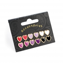 SET: Šest párů barevných náušnic Love 31587