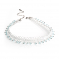 Bílý choker náhrdelník Miami 30875