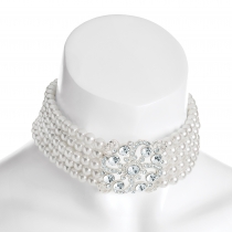 Bílý choker náhrdelník Pearls 31092